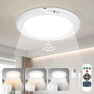 OEM L&aacute;mpara De Techo Led Recargable Con Sensor De Movimiento, Mando A Distancia Y Regulador De Intensidad