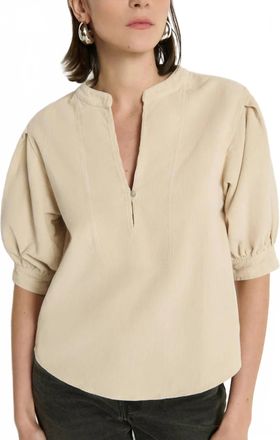 Nation Ltd Emmett Crisp Collar Top In Moonbeam