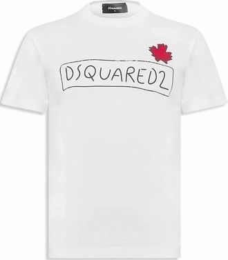Dsquared2 Mens Mens White Dsquared2 Supercrew T-Shirt - Size: 42