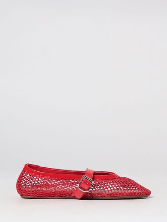 Alaia Mary Jane Mesh and Patent Leather Ballerina Flats with Strap