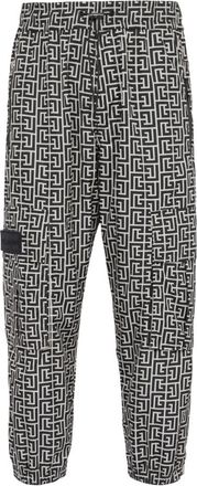 Balmain Cargo broek met monogram - Heren - Vrijetijds broeken - Zwart - S - Broeken