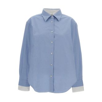 Acne Studios Shirts, female, Blue, Size: S Layered button-up