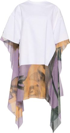 Undercover Abito modello T-shirt con inserti - Bianco