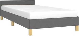 vidaXL Estructura de cama sin colchón tela gris oscuro 90x200 cm Vidaxl