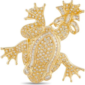Luxury Bazaar 18K Yellow Gold 3.38 ct Diamond Frog Brooch MF01-101025