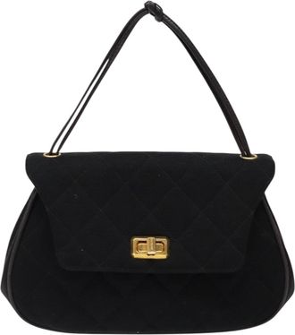 Chanel Mademoiselle Black Cotton Handbag (Pre-Owned)