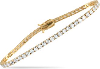 Luxury Bazaar 14K Yellow Gold 5.25ct Lab-Grown Diamond Tennis Bracelet LG09-123125