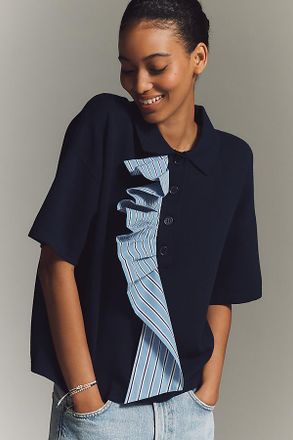 Essentiel Jumble Ruffle Knit Top