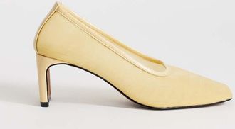 Topshop Abbigail - D&eacute;collet&eacute; con tacco in rete color latticello-Giallo