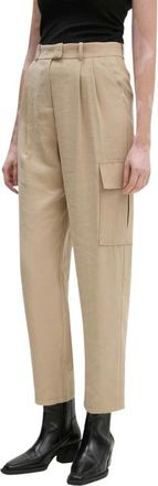 BA&SH Broeken, Dames, Beige, S, Leer, Loik Broek