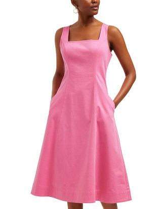 Draper James Genevieve Square Neck Sleeveless Midi Dress