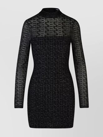 Balmain metallic monogram knit mini dress