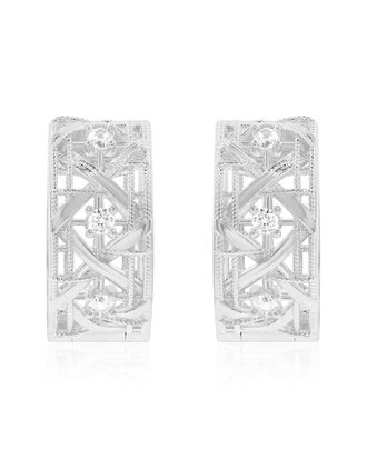 Suzy Levian Suzy Levian Silver Cz Huggie Earrings
