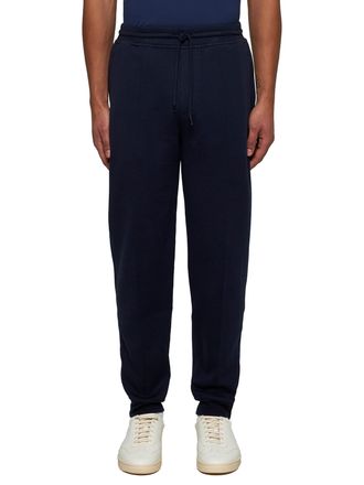 Brunello Cucinelli Mens Fleece Joggers, Blue Cotton Trousers