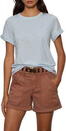 Sanctuary Perfect Roll Sleeve Cotton T-Shirt in Blue Aura at Nordstrom, Size Medium