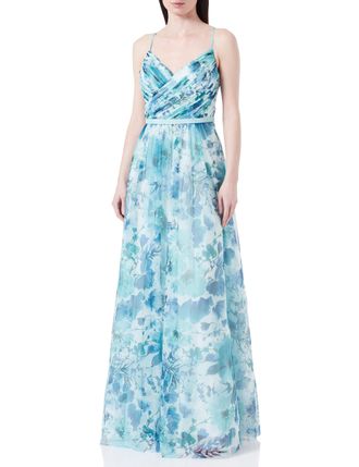 Vera Mont Womens 8526/4124 Dress, White/Mint Green, 14