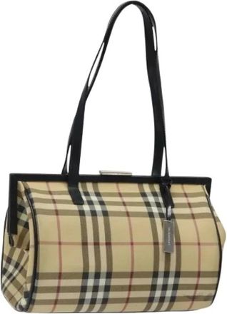 Burberry Pre-owned Handbags, female, Beige, Size: ONE SIZE Pre-owned Vintage Shoulder Bag