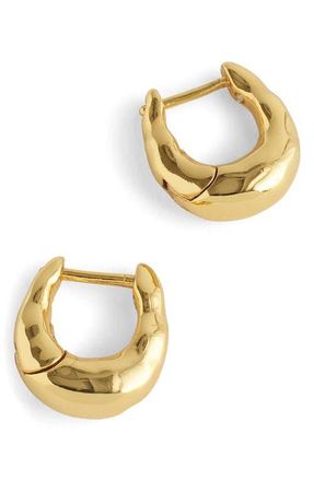 Madewell Hammered Hoop Earrings in Antique Gold at Nordstrom