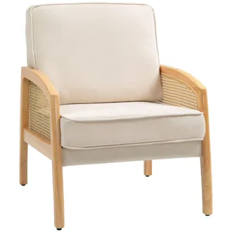 HOMCOM Sill&oacute;n de sal&oacute;n 67x75x88 cm beige