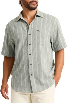 Tommy Bahama Nova Wave Short Sleeve Stretch Seersucker Button-Up Shirt in Palm Moss at Nordstrom, Size 2Xlt