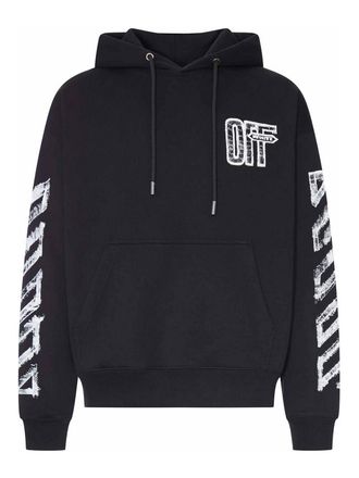 Off-white Hoodie With Arrow Sketch Print