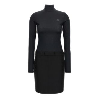 Coperni Hybrid Tailored Dress - Dames - Korte kleedjes - Zwart - XS - Leer - Kleedjes