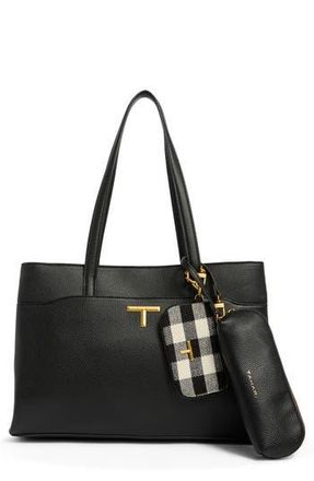 Elie Tahari Sabi Faux Leather Work Tote in Black at Nordstrom Rack