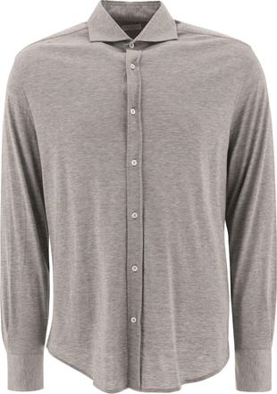 Brunello Cucinelli Brunello Cucinelli Mens Grey Silk Cotton Shirt - Size X-Large