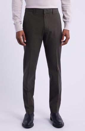 Bonobos Weekday Warrior Slim Fit Houndstooth Dress Pants in Wednesday Olive Houndstooth at Nordstrom, Size 38 32