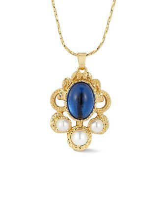 Chloe and Madison Chloe And Madison Plated Cz Vintage Gem Necklace