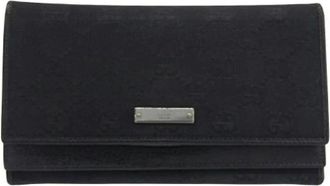 Gucci Pre-owned Wallets, female, Black, Size: ONE SIZE Pre-owned Canvas Wallet