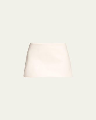Khaite Jett Leather Mini Skirt