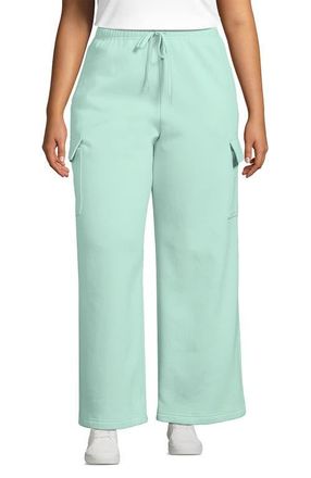 Lands End Serious Sweats High Rise Wide Leg Cargo Pants in Julep at Nordstrom, Size 2 X