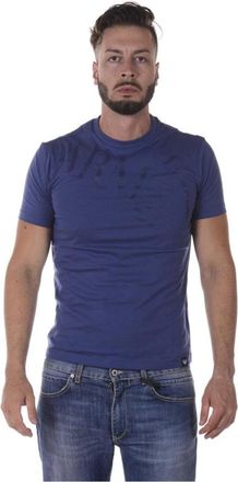 Armani Jeans Casual Logo Print Top - Heren - T-shirts - Blauw - XL - Katoen - Tops