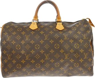 Louis Vuitton Speedy Handbag Monogram Canvas Brown Canvas Handbag (Pre-Owned)
