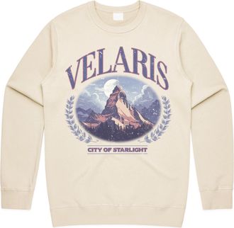Sanfran Clothing Velaris City of Starlight Top The Night Court to Stars Who Listen Vintage Reading Books Jumper Sweater Extra Large/Natural