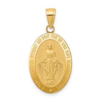 Diamond2Deal 10k Gold Miraculous Medal Pendant