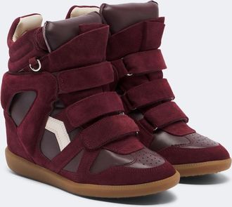 Isabel Marant Bekett leather and suede wedge sneakers