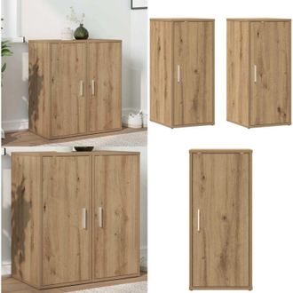 vidaXL Scarpiere 2 pz Rovere Artigianale 32x35x70 cm in Truciolato - Scarpiera in truciolato - Scarpiera con anta