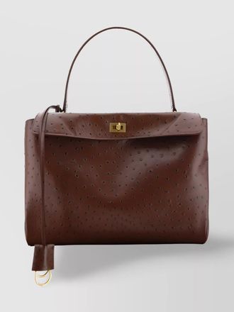 Balenciaga medium ostrich-effect shoulder bag