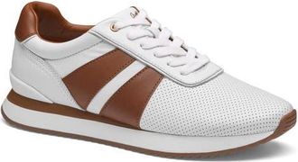Johnston & Murphy Morgan Sneaker in White/Tan Full Grain at Nordstrom, Size 11.5