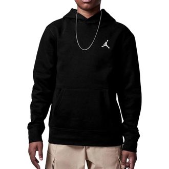 Nike Jordan Kids Sweatshirts, male, Black, 8 Y, Felpa con Cappuccio 100% Cotone Nero Logo JDB MJ Brooklyn FLC PO