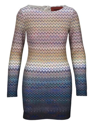 Missoni ombre-pattern mini dress - women - Metallised Fibres/Rayon/Acetate - 46 - Neutrals