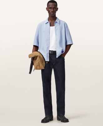 AllSaints Cotton Stallone Oversized Short Sleeve Shirt, Size: XXL