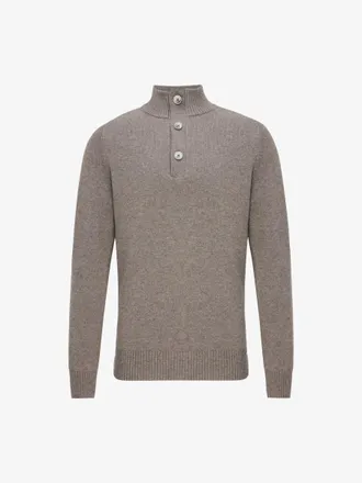 Gentiluomo Buttoned Turtle Zip | Taupe
