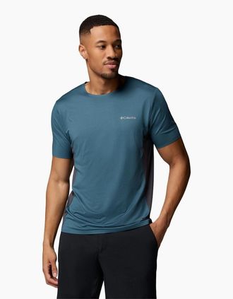 Columbia Mens Columbia Three Pitch SS Crew Polyester Mens Blue Activewear T-Shirts - Size: 42