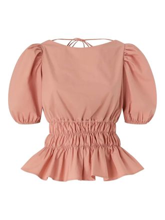 Pinko puffed-sleeve ruffled top