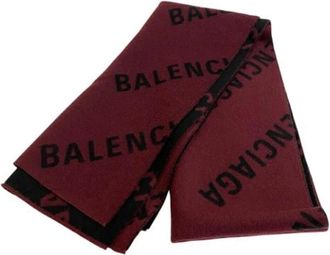 Balenciaga Vintage Scarves, unisex, Red, ONE SIZE, Pre-owned Wool Scarf