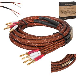 OEM Cable Para Altavoces De 5 M Con Conectores Banana, 2 Unidades, Cobre Cu Kruger&matz