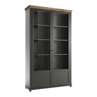 Petits Meubles Vajillero 2 puertas paneles de aglomerado verde y madera